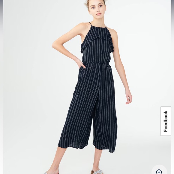 Aeropostale Pants - Aeropostale Navy and White Striped Jumpsuit